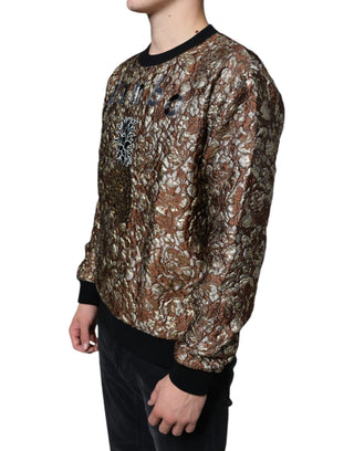 Suéter marrón jacquard Mambo con piña  