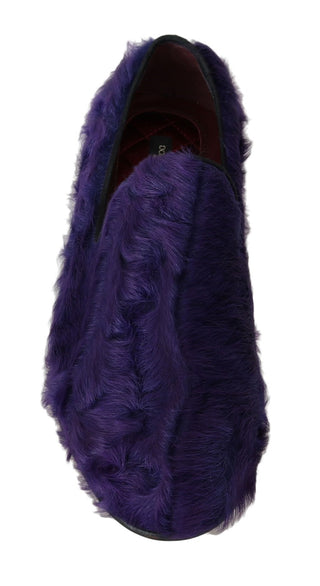 Leder-Loafer aus lila Schaffell