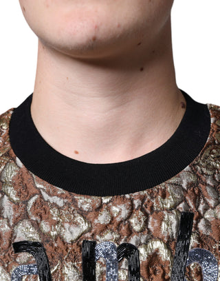 Suéter marrón jacquard Mambo con piña  