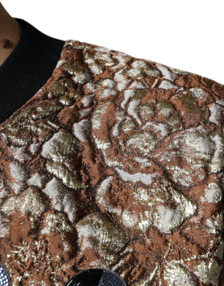 Suéter marrón jacquard Mambo con piña  