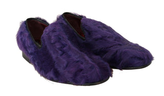 Leder-Loafer aus lila Schaffell