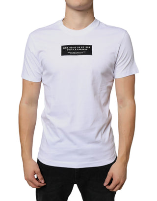 Weißes Baumwoll-T-Shirt mit DG-Applikation im Casual-Stil