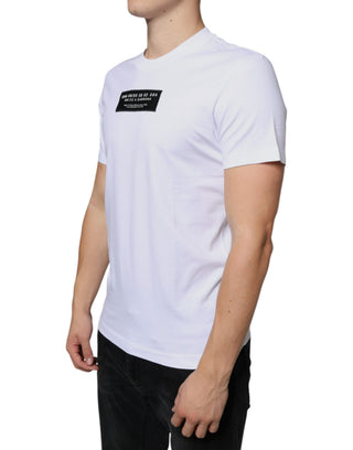 Weißes Baumwoll-T-Shirt mit DG-Applikation im Casual-Stil
