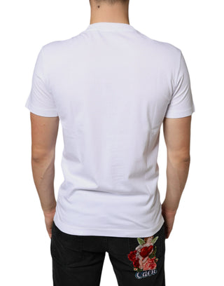 Weißes Baumwoll-T-Shirt mit DG-Applikation im Casual-Stil