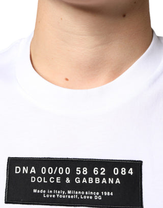 Weißes Baumwoll-T-Shirt mit DG-Applikation im Casual-Stil