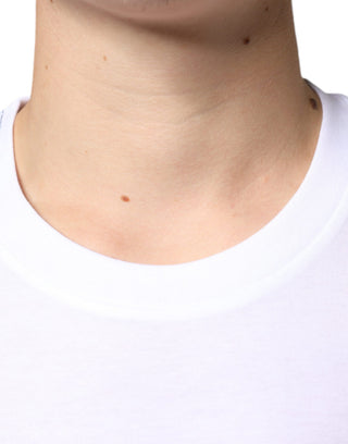 Weißmetall DG Logo Baumwoll-T-Shirt mit kurzen Ärmeln