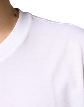 Weißmetall DG Logo Baumwoll-T-Shirt mit kurzen Ärmeln