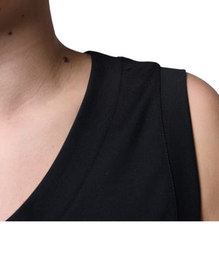 Schwarzes ärmelloses Baumwoll-T-Shirt mit „Born To Be Free“-Aufdruck