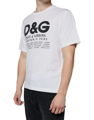Weißes Baumwoll-T-Shirt mit DG-Logo-Print