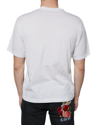 Weißes Baumwoll-T-Shirt mit DG-Logo-Print