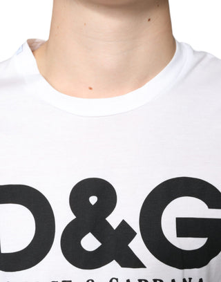 Weißes Baumwoll-T-Shirt mit DG-Logo-Print