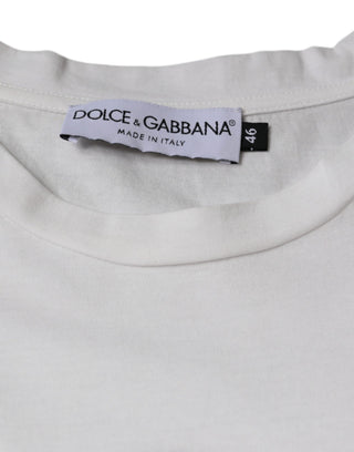 Weißes Baumwoll-T-Shirt mit DG-Logo-Print