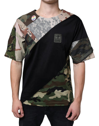 Mehrfarbiges Camouflage Patchwork DG Royal T-Shirt
