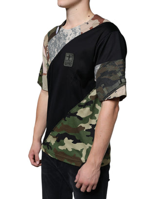 Mehrfarbiges Camouflage Patchwork DG Royal T-Shirt