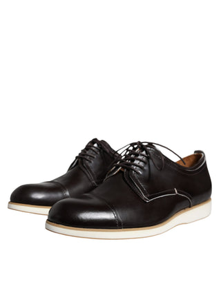 Schwarz-weiße Herren-Schnürschuhe aus Leder, formell