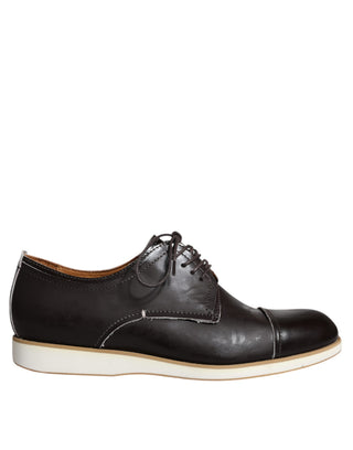 Schwarz-weiße Herren-Schnürschuhe aus Leder, formell