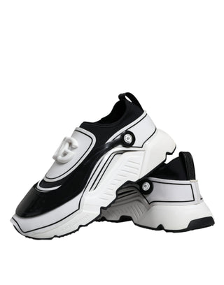 Weiß-Schwarz-Logo-Plaketten Daymaster Sneakers Schuhe