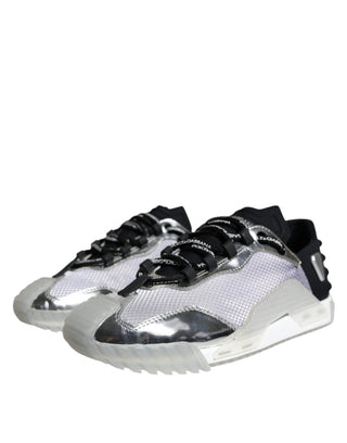 Silber-Schwarz Nylon NS1 Low-Top Sneakers Schuhe