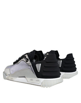 Silber-Schwarz Nylon NS1 Low-Top Sneakers Schuhe