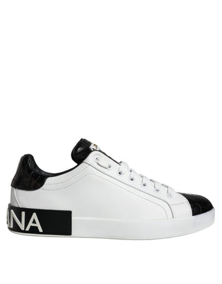 Schwarze Leder-Logo-Sneaker Portofino