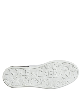 Schwarze Leder-Logo-Sneaker Portofino