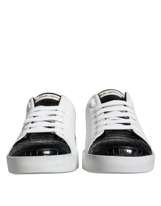 Schwarze Portofino Sneaker aus Leder mit Logo