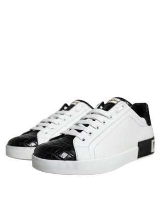 Schwarze Portofino Sneaker aus Leder mit Logo