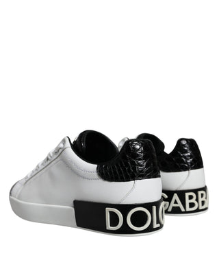 Schwarze Portofino Sneaker aus Leder mit Logo