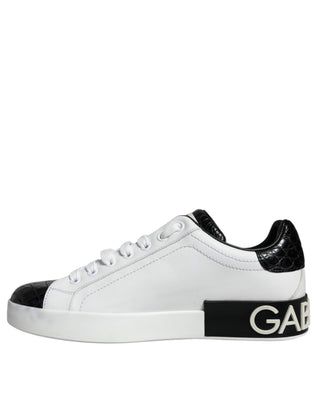 Schwarze Portofino Sneaker aus Leder mit Logo