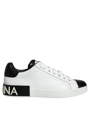 Schwarze Portofino Sneaker aus Leder mit Logo