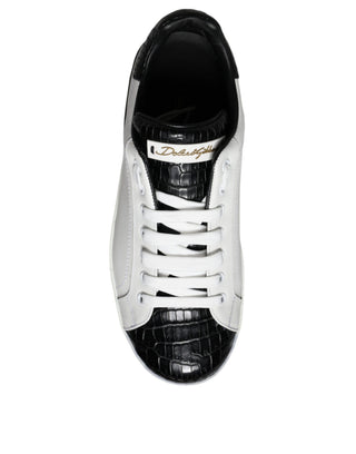 Schwarze Portofino Sneaker aus Leder mit Logo
