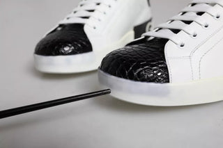Black Leather Logo Portofino Sneaker Shoes