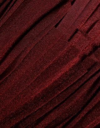 Rotes, plissiertes Mini-A-Linien-Kleid mit One-Shoulder-Träger