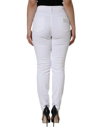 Weiße Baumwoll-Stretch-AUDREY-Skinny-Jeans