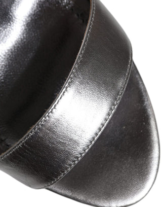 Silberne KEIRA High Heels Knöchelriemchensandalen Schuhe