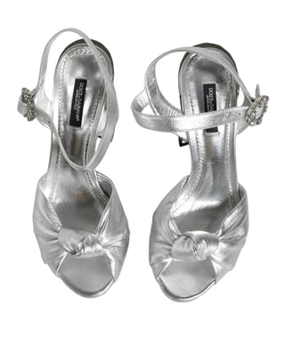 Silberne Spiegel-Absatzschuhe KEIRA Sandalen