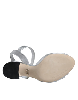 Silberne Spiegel-Absatzschuhe KEIRA Sandalen