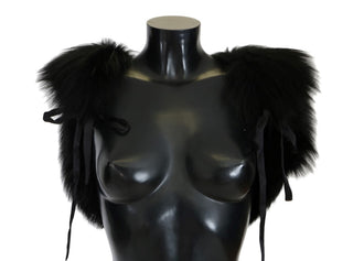 Bufanda de piel de zorro plateado negro