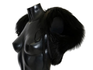 Bufanda de piel de zorro plateado negro
