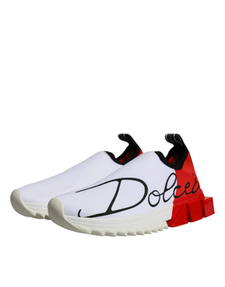 Weiße rote niedrige Sorrento Herren-Sneakers