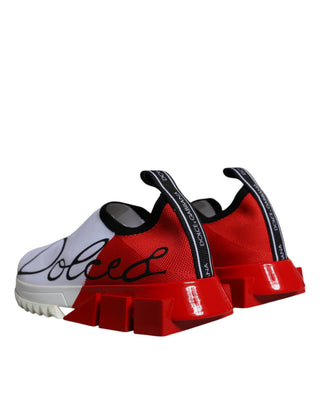 Weiße rote niedrige Sorrento Herren-Sneakers