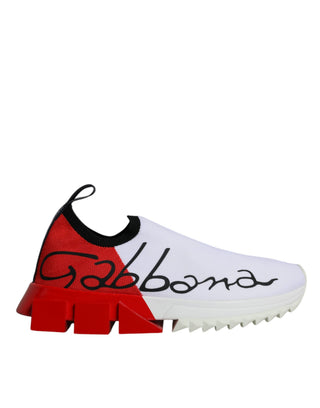 Weiße rote niedrige Sorrento Herren-Sneakers