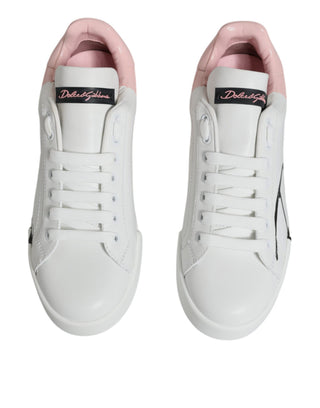 Zapatillas bajas blancas y rosas Portofino