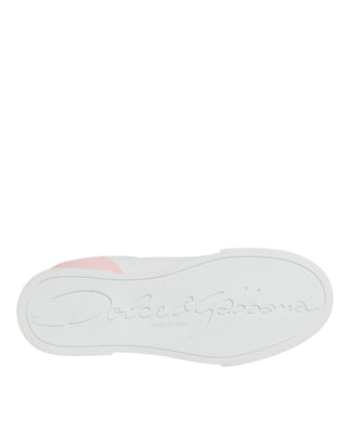 Zapatillas bajas blancas y rosas Portofino