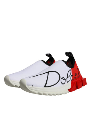 Weiße rote niedrige Sorrento Herren-Sneakerschuhe