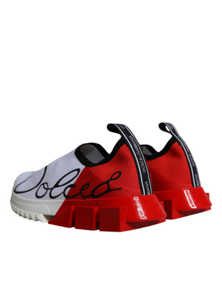 Weiße rote niedrige Sorrento Herren-Sneakerschuhe