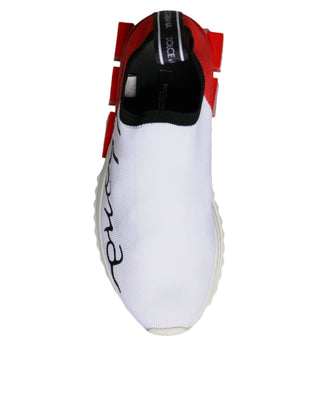 Weiße rote niedrige Sorrento Herren-Sneakerschuhe