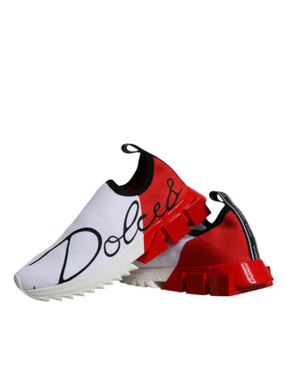 Weiße rote niedrige Sorrento Herren-Sneakerschuhe