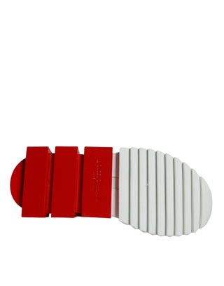 Weiße rote niedrige Sorrento Herren-Sneakerschuhe