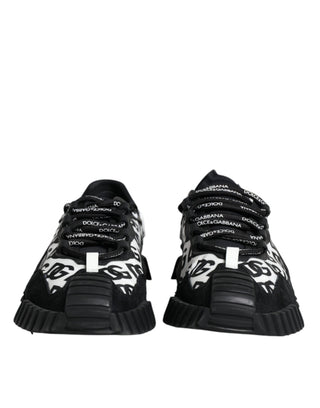 Schwarze Logo-Schnürsneaker Low Top NS1 Schuhe